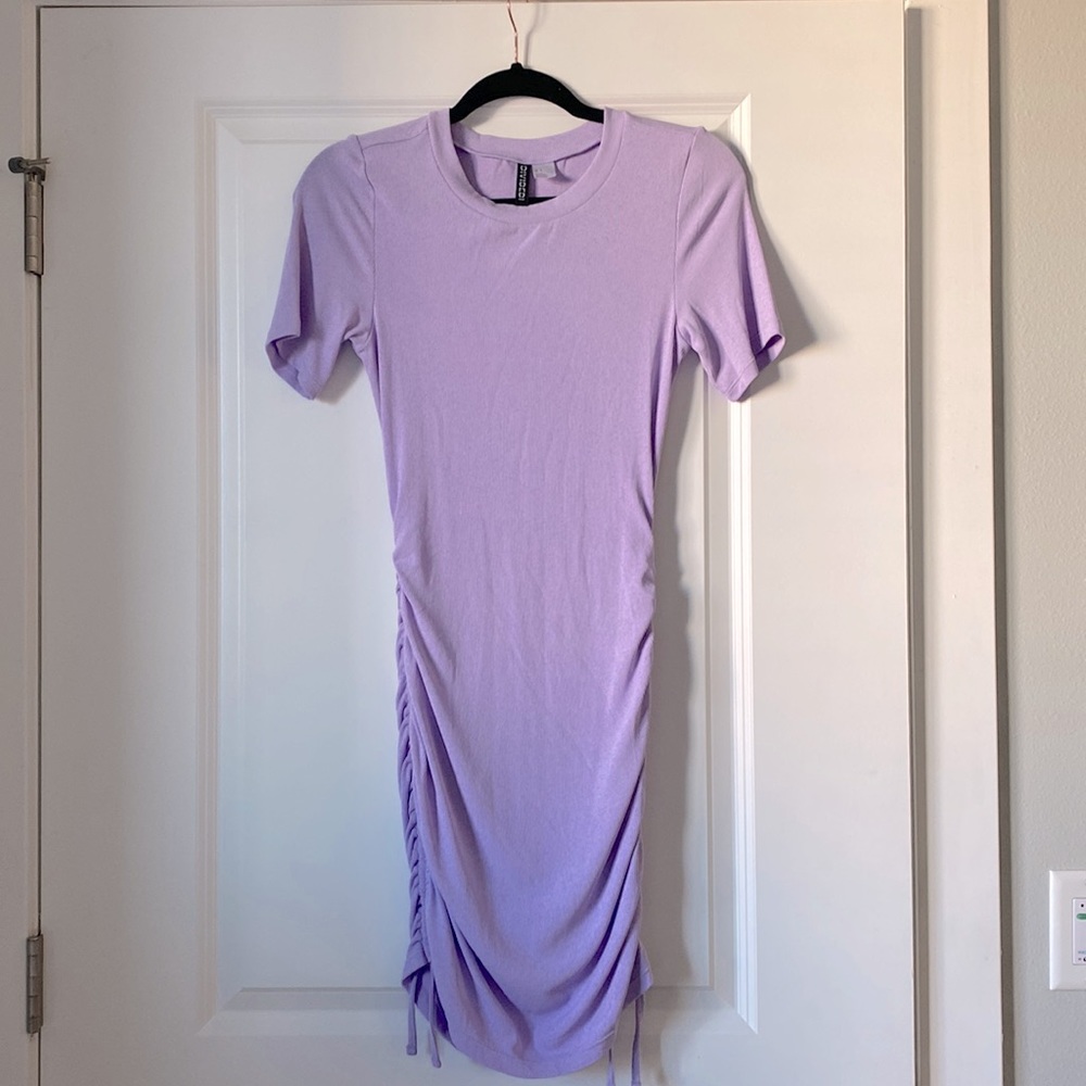 H&M Lilac Mini Dress w/ Adjustable Lace-up Sides